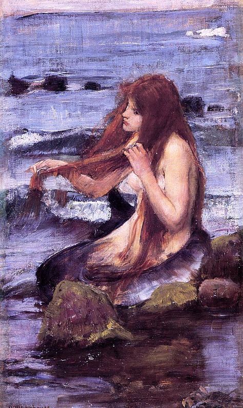 Waterhouse Paintings, John Waterhouse, Giovanni Boldini, Mermaid Images, John William Waterhouse, Mermaid Painting, Art Deco Poster, William Turner, Oil Painting Reproductions