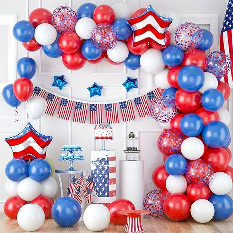 Faster shipping. Better service America Themed Party, American Themed Party, American Flag Banner, Balloon Wreath, Black And Gold Balloons, Halloween Balloons, Rose Gold Balloons, Balloons Party, Black Balloons