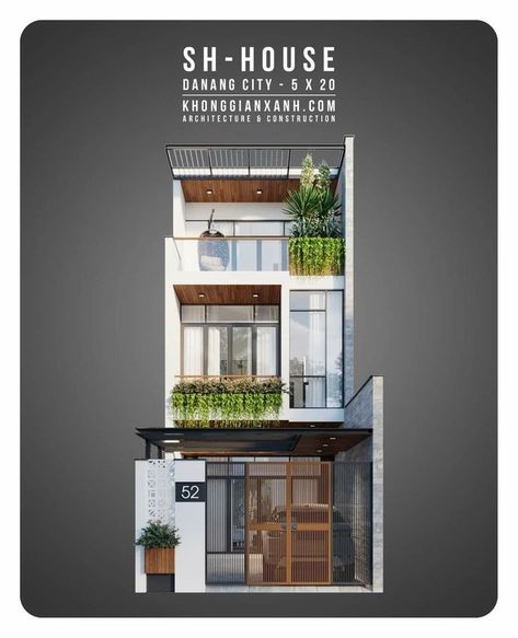 Muji House, Flat House Design, 3 Storey House Design, Narrow House Designs, Apartments Exterior, Small House Elevation, Small House Design Exterior, Small House Elevation Design, Modern Villa Design