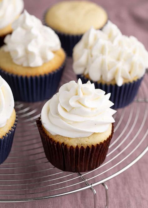 Best Gluten Free Cupcake Recipe, Gluten Free Cake Flour, Gluten Free Vanilla Cupcakes, Cupcakes With Frosting, Vanilla Cupcakes Recipe, Gluten Free Cupcake Recipe, Gluten Free Cupcakes Vanilla, Purple Cloth, Yellow Cupcakes