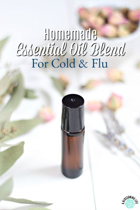 Essential Oil Blend For Cold & Flu {Kid Safe} - A Blossoming Life Essential Oil Blends For Colds, Essential Oils For Colds, Essential Oil Roller Balls, Diy Essential Oil Recipes, Homemade Essential Oil, Yl Oils, Health Blogger, Diy Products, Diffuser Recipes