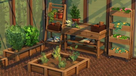 Sims 4 Planter Cc, Sims 4 Myshunosun, Sims 4 Indoor Garden, Sims 4 Planter Box Cc, Sims 4 Cc Garden Decor, Sims 4 Gardening Cc, Sims Garden Ideas, Garden Cc Sims 4, Sims 4 Patio Ideas