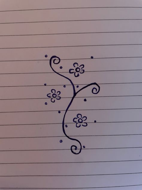 Simple Drawing Tattoo Ideas, Flower Drawing On Hand, How To Draw Cute Flowers, Simple Hand Doodles, Pen Tattoo Ideas Doodles On Hand Easy, How To Draw A Flower Easy, Drawing Ideas Flowers Easy, Things To Draw On My Hand, Easy Things To Draw On Your Hand