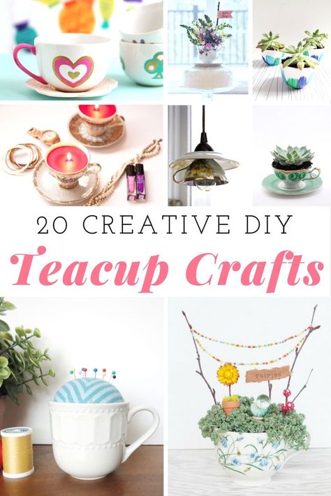 Teacup crafts are a fun way to spruce up your home decor and welcome spring.  There is no need to purchase a new teacup and saucer to create these crafts. Cup And Saucer Crafts, Sell Easy, Tea Crafts, Teacup Crafts, Crafts For Teens To Make, Diy Crafts For Adults, Cup Crafts, Crafts Easy, Spruce Up Your Home