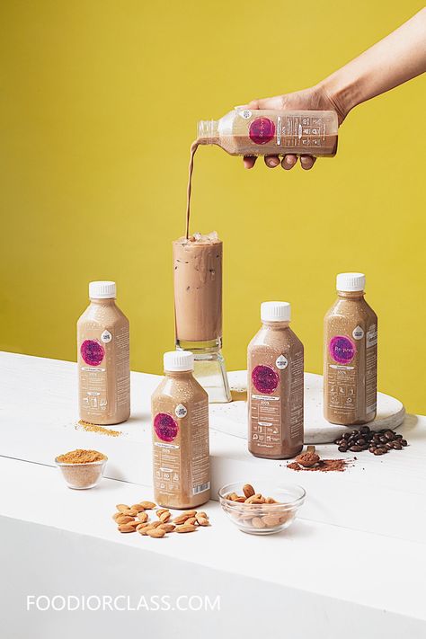 Smoothie Product Photography, Food Products Photography, Milktea Photography, Syrup Photography, Food Packaging Photography, Drink Product Photography, Beverage Photography Ideas, Cold Brew Packaging, Milk Photography