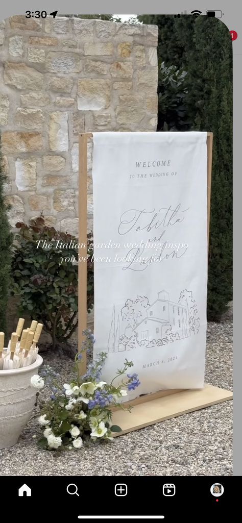 Italian Wedding Welcome Sign, Fabric Signage, Wedding Flags, Lemon Wedding, Wedding Guest Signing, Dream Wedding Reception, Wedding Welcome Board, Wedding 2025, Countryside Wedding