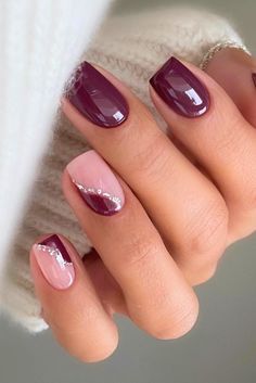 Kutek Disney, Wine Nails, Squoval Nails, Elegant Nail Art, Cute Simple Nails, Smink Inspiration, Casual Nails, Makijaż Smokey Eye, Work Nails