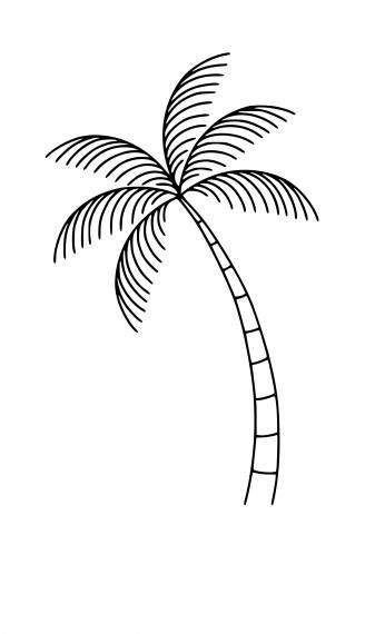 Palm Tree Simple Tattoo, Palm Tree Outline Tattoo, Palm Tree Line Drawing, Simple Summer Drawings, Fine Line Palm Tree Tattoo, Simple Palm Tree Tattoo, Palm Tree Doodle, Palm Tree Tattoo Design, Palm Tree Line Art