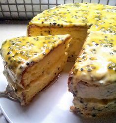 Jack's Granadilla Cake: best with Coca-Cola and a sunbeam | Scrumptious South Africa African Cake, Passion Fruit Cake, Passionfruit Recipes, African Dessert, Fruitcake Recipes, South African Recipes, Cake Shop, Flan, Fruit Recipes