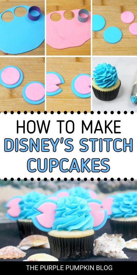 Stitch Cupcakes Ideas Easy, Stitch Cupcake Cake, Stitch Cupcakes Ideas, Stitch Cupcakes, Cowboys Nails, Beach Theme Birthday Party, The Abomination, Homemade Cupcake Recipes, Disney Sweets