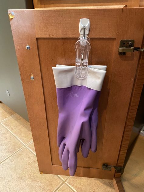 Kitchen Gloves Storage, Dish Gloves Storage, Kitchen Gloves Holder, Rubber Gloves, Kitchen Gloves, Kitchen Dinning, Pantry Storage, Studio Ideas, My Kitchen