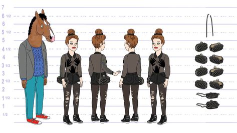 Bojack Horseman Outfit, Sarah Lynn Costume, Lisa Hanawalt, Sarah Lynn, Series Characters, Animation Character, Character Model Sheet, Character Model, Bojack Horseman