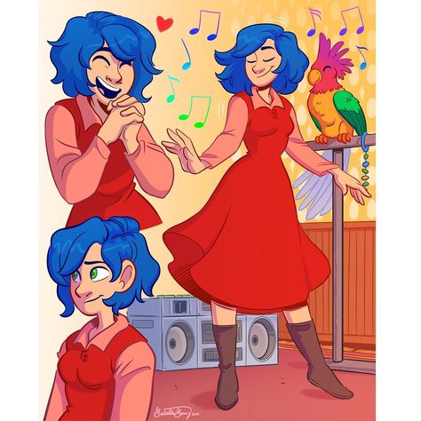 Stardew Valley art > Emily > Emily's Dance | gabriellegomezart Stardew Valley Tips, Stardew Valley Fanart, Farm Layout, Valley Girls, Stardew Valley, Indie Games, Soundtrack, Animal Crossing, Game Art