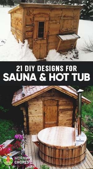 Relaxing in your own sauna or hot tub has many health benefits. We help you with great sauna and hot tub designs and ideas for you to build your own. Sauna And Hot Tub, Building A Sauna, Diy Sauna, Sauna Hot Tub, Hot Tub Landscaping, Sauna Ideas, Hot Tub Designs, Tub Design, Sauna Diy