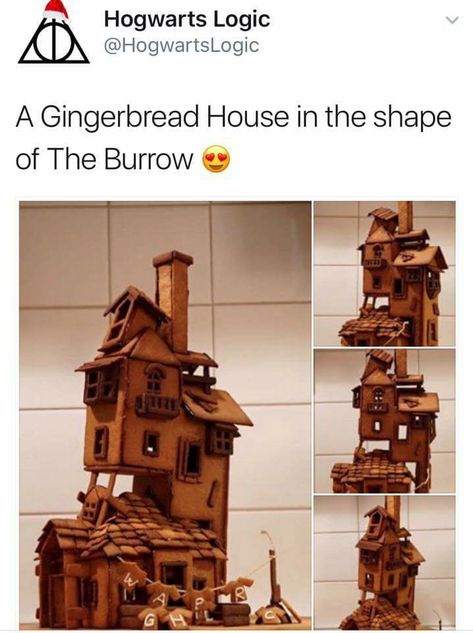 Weasley Burrow, Gingerbread House Ideas, Wingardium Leviosa, Gingerbread House Designs, Hogwarts Letter, Yer A Wizard Harry, Diagon Alley, Harry Potter Christmas, Christmas Gingerbread House