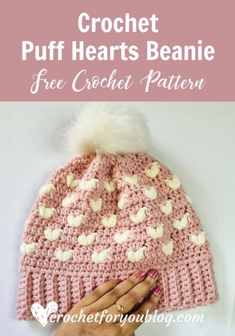 Free Heart Crochet Pattern, Crochet Baby Cap, Crochet Heart Pattern, Crochet Hat Free, Valentines Crochet, Crochet Beanie Pattern, Cap Patterns, Crochet Hats Free Pattern, Crochet Cap