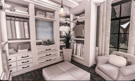 Bloxburg Closets Ideas, Cute Bloxburg Closet Ideas, Roblox Bloxburg Closet Ideas, 2x2 Closet Bloxburg, Bloxburg Dressing Room Ideas, Bloxburg Beauty Room, Bloxbuger House Ideas, Bloxburg Walk In Closet Ideas, Bloxburg House Inspo Interior