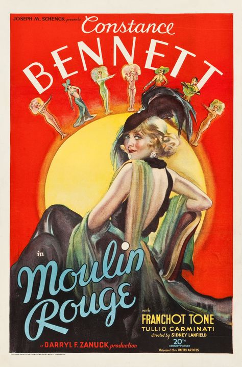 Film Moulin Rouge, Moulin Rouge Movie, Moulin Rouge Paris, Constance Bennett, Old Movie, Classic Movie Posters, Movie Poster Art, Movie Posters Vintage, Film Posters