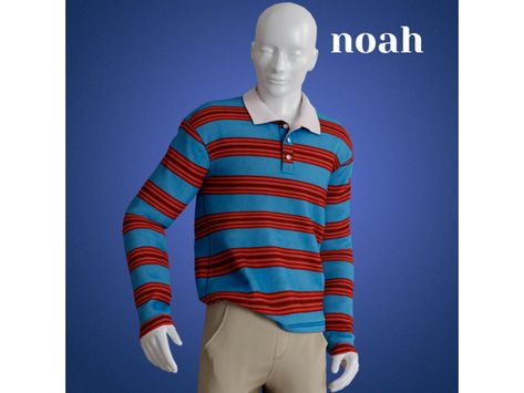 Noah polo - The Sims 4 Download - SimsDomination 80s Clothes Men, Sims 4 Men Clothing, Masculine Clothing, Sims 4 Male Clothes, Sims 4 Traits, Sims 4 Cc Shoes, Sims 4 Download, Sims 4 Teen, Sims 4 Dresses