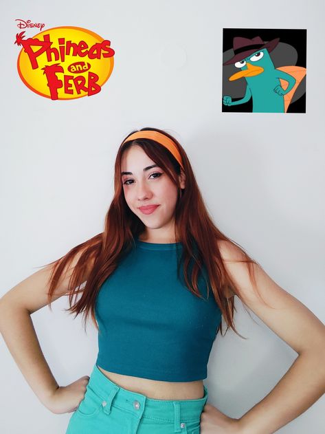 Phineas and Ferb Perry the Platypus cosplay cartoon Disney animated character outfit Halloween costume idea friends insta→@ nasia.koko Perry The Platypus Disneybound, Perry The Platypus Costume Woman, Perry The Platypus And Dr. Doofenshmirtz Couple Costume, Perry The Platypus Makeup, Perry The Platypus And Dr. Doofenshmirtz Costume, Perry And Doofenshmirtz Costume, Perry The Platypus Costume, Phineas And Ferb Costume, Cartoon Characters Costumes Ideas