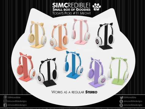 The Sims Resource - Small box of goodies 11 - Meow - Cat Headphones Los Sims 4 Cc, Sims 4 Cc Furniture Living Rooms, Cat Headphones, Los Sims 4, Sims 4 Clutter, Los Sims, Sims 4 Cc Furniture, Sims 4 Collections, Sims Community