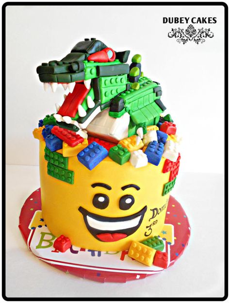 Lego Birthday - Cake by Bethann Dubey Cake Lego, Lego Dinosaur, Lego Birthday Cake, Sixth Birthday, Lego Cake, Sculpted Cakes, Lego Birthday Party, Dinosaur Cake, Lego Birthday