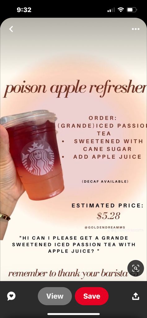 Sleepy Drinks, Starbs Drinks, Starbucks Secret Menu Recipes, Starbucks Tea, Starbucks Orders, Starbucks Drinks Diy, Iced Starbucks Drinks, Coffee Recipes Starbucks, Healthy Starbucks Drinks