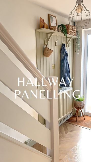 Hallway Wood Panelling, Panelling Shelf, Hallway Panelling, Hallway Shelf, Wood Primer, Tongue And Groove Panelling, Year 3, Tongue And Groove, Happy Thursday