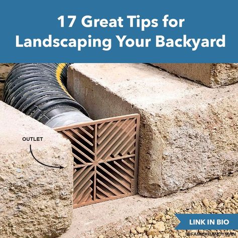 Family Handyman on Instagram: “You'll be a landscaping pro in no time with these genius tips. Click the link in our profile to see how you can transform your backyard in…” Backyard Drainage, Trening Sztuk Walki, Dream Landscape, Backyard Diy Projects, Home Landscaping, Garden Yard Ideas, Yard Design, Landscaping Tips, Diy Landscaping