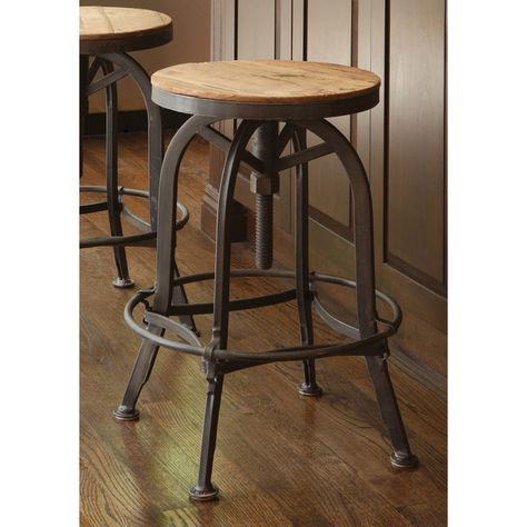 Trent Austin Design Southbridge Adjustable Height Swivel Bar Stool & Reviews | Wayfair Farmhouse Bar Stools, House Upgrades, Rustic Bar, Round Stool, Adjustable Stool, Broken Arrow, Classic Home, Adjustable Bar Stools, Farmhouse Furniture