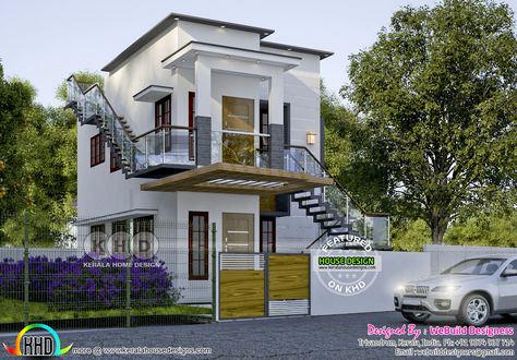 1000 Sq Ft House Plans, 1000 Sq Ft House, House Plans 2 Story, Outside Stairs, Civil Engineering Construction, 2 Storey House Design, 1000 Sq Ft, Small House Front Design, 2 Storey House