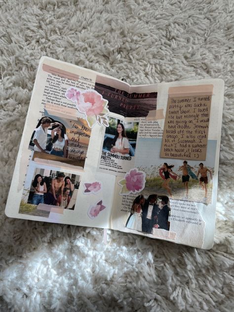 The Summer I Turned Pretty Journal Page, Tsitp Drawing Ideas, The Summer I Turned Pretty Journal, Bf Scrapbook, Scrapbook Themes, Scrapbook Inspo, Film Journal, Bullet Journal Ideas Templates, Bond Paper Design