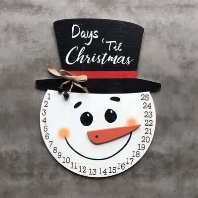 Days Till Christmas Countdown, Snowman Head, Days To Christmas, Calendar Wall, Christmas Crafts For Kids To Make, Days Till Christmas, Christmas Text, Countdown To Christmas, Christmas Decorations Rustic