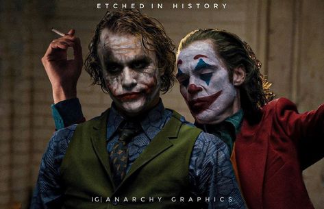 Name a better duo. Heath Andrew Ledger & Joaquin Rafael Phoenix. The two most iconic villains of our generation and both played the JOKER.… Joaquin Phoenix Joker, Iconic Villains, Name A Better Duo, Batman Joker Wallpaper, Joker Movie, Movie Fanart, Joker Heath, Joker Images, Joker Iphone Wallpaper