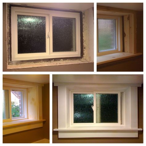 Window trim on a basement remodel. Basement Window Trim Ideas Interior, Small Basement Windows, Basement Windows Treatments, Basement Window Trim Ideas, Basement Window Trim, Frame Basement Window, Basement Trim Ideas, Small Basement Window Treatments, Basement Window Ideas