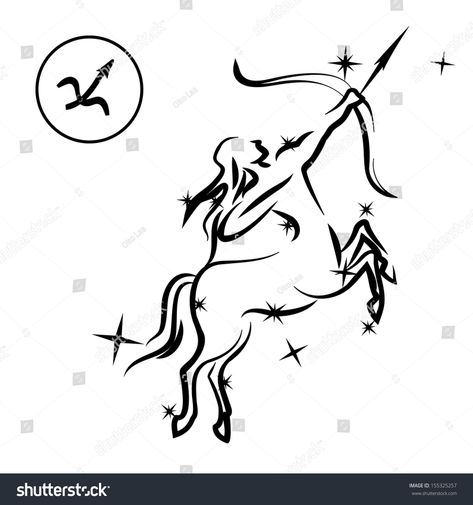 Sagittariuszodiac Sign Made Stars Black White Stock Illustration 155325257 Sagittarius Tattoo Designs Unique, Sagittarius Constellation Tattoo, Archer Tattoo, Sagittarius Tattoo Designs, Tattoo Designs Unique, Horoscope Constellation, Sagittarius Tattoo, Zodiac Signs Symbols, Small Shoulder Tattoos