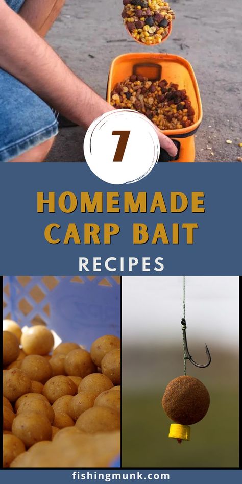 We are sharing seven homemade carp bait recipes to help you catch more carp on your next fishing trip. The best carp bait can vary depending on who you ask. In our experience, the best homemade recipes are the ones that consist of ingredients already in your pantry. Homemade Fish Bait, Fishing Bait Homemade, Fish Bait Recipes Homemade, Carp Bait Recipes, Carp Recipes, Best Carp Bait, Carp Rigs, Common Carp, Carp Fishing Bait