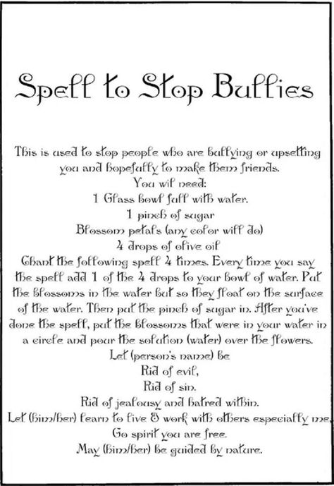 Stop bullies Anti Bully Spell, Protection Spells Against Bullies, Stop A Bully Spell, Spell For Bullies, Spell To Stop A Bully, Spells For Bullies, Bully Spell, Work Spells, Karma Spell