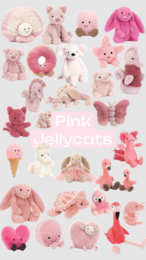 Jelly Cats Stuffed Animals, Pink Jelly Cat, New Puppy Checklist, Making A Gift Basket, Jelly Cat, Jellycat Stuffed Animals, Cute Squishies, Cute Birthday Gift, Hello Kitty Iphone Wallpaper