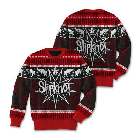 Slipknot Pentagram, Goat Sweater, Goats In Sweaters, Xmas Sweaters, Cozy Knit Sweater, Chic Sweaters, Slipknot, Band Shirts, Classic Logo