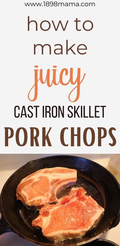 Thick Cut Pork Chop Recipes, Cast Iron Pork Chops, Oven Fried Pork Chops, Cook Pork Chops, Baked Boneless Pork Chops, Cast Iron Skillet Recipes Dinner, Cooking Boneless Pork Chops, Oven Pork Chops, Skillet Pork Chops