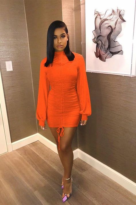 Orange Cocktail Dress, Orange Cocktail Dresses, Orange Cocktail, Cocktail Dresses Online, Dress Stores Online, Outfit Trends, Black Women Fashion, Orange Dress, Ladies Dress Design