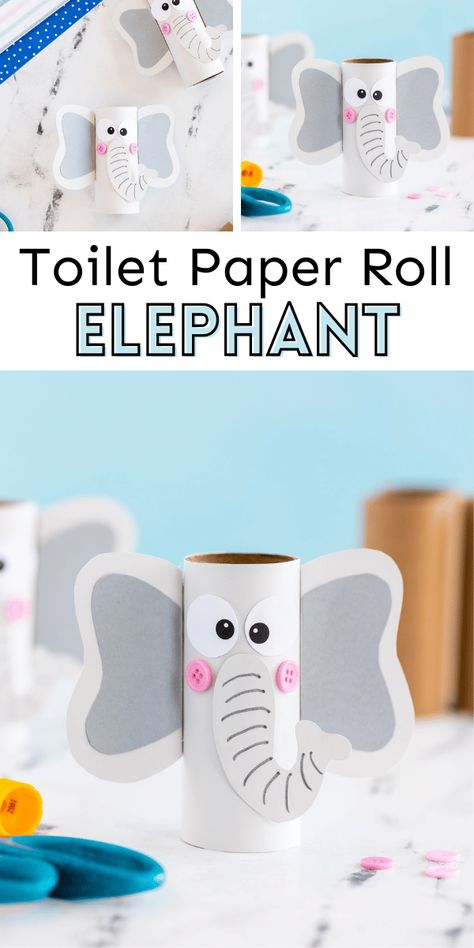 Construction Paper Elephant, Elephant Arts And Crafts For Kids, Paper Towel Roll Crafts For Kids, Elephant Diy, Elephant Craft, Paper Elephant, Elephant Template, Leaf Art Diy, Fire Crafts