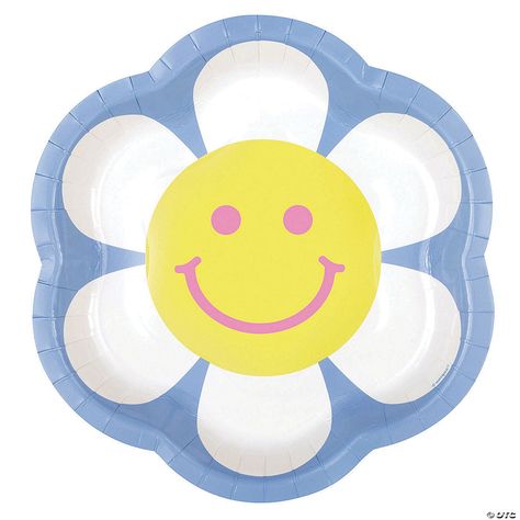 Perk up your party supplies with flower power! These adorable paper plates are just what you need to give your dessert bar or sweets table some groovy vibes. ... Flower Power Birthday Party, Groovy Daisy, Birthday Party Plates, Hippie Party, Party Expert, Unique Party Favors, Flower Party, 60th Birthday Party, Happy Vibes