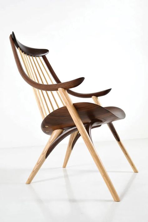 Thos. Moser: Marking a Maine Craft Milestone | Down East Magazine Thos Moser, Maine Craft, Wooden Lounge Chair, Wood Lounge Chair, Handmade Chair, Furniture Design Chair, Drafting Table, Building Furniture, Family Heirloom