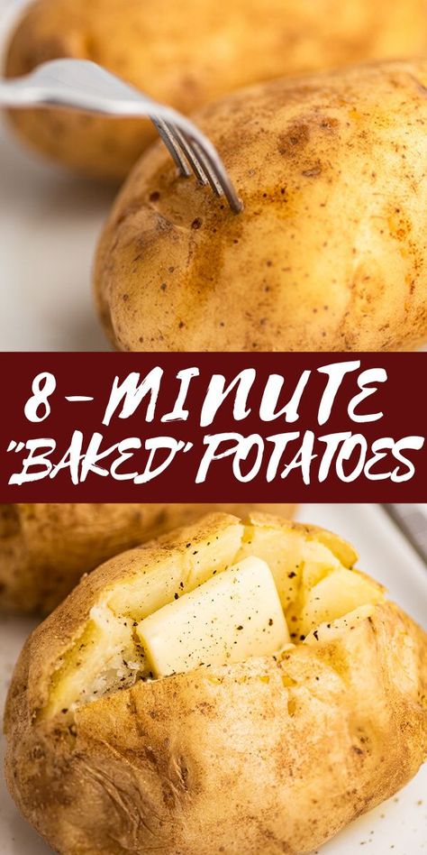 Baked Potato Microwave And Oven, Baking Potatoes In Microwave, How Long To Microwave A Potato, Microwave Potatoes Baked, Baked Potato In Microwave Easy, How To Make The Best Baked Potato, Baked Potatoes In The Microwave Bag, Bake Potato In Microwave, How To Make A Potato In The Microwave