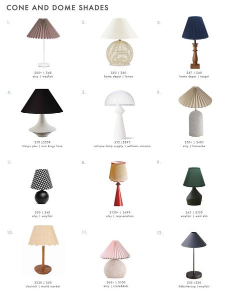 A Case For Mixing and Matching Lamp Shades (Plus The Rules You Should Know) - Emily Henderson Colorful Lampshades, Ikea Room Divider, Colorful Lamp Shades, Living Room Reveal, Small Lamp Shades, Small Lamps, Lamps Bedroom, Vintage Light Fixtures, Wood Floor Lamp