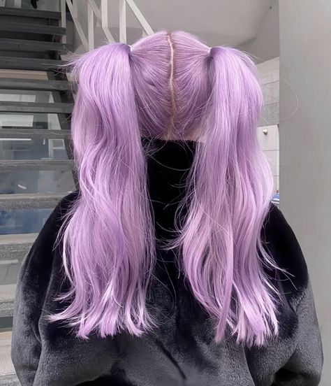 Long Lilac Hair, Light Purple Pink Hair, Light Lavender Hair Color, Lilac Pink Hair, Purple Hair Pigtails, Pink Hair Shades, Pink Lavender Hair, Purple Hair Aesthetic, Pastel Lilac Hair