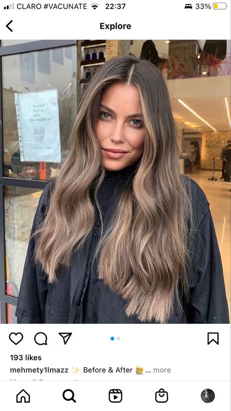 Blonde For Natural Brunettes, Natural Beige Hair Color, Brown Hair With Ashy Brown Highlights, Mushroom Brown Blonde Hair, Creamy Balayage Brown, Dark Brunette To Light Brunette, Mousy Brown Hair With Money Piece, Expensive Light Brunette, Call Balayage