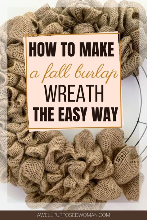 Easy Burlap Wreath, Burlap Ribbon Wreaths, Easiest Burlap, Burlap Wreath Tutorial, Burlap Wreath Diy, Mesh Wreath Tutorial, Easy Diy Wreaths, Burlap Christmas Wreath, Mesh Wreath Diy